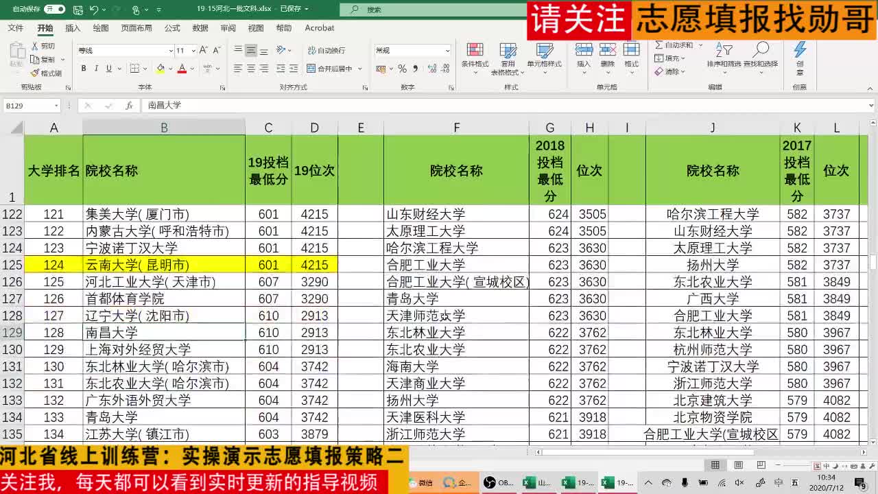 2020年河北省线上训练营：实操演示志愿填报策略二